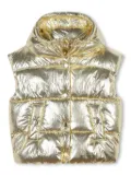 Marc Jacobs Kids hooded laminated puffer gilet - Silver