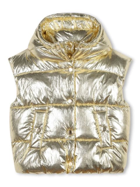 Marc Jacobs Kids hooded laminated puffer gilet