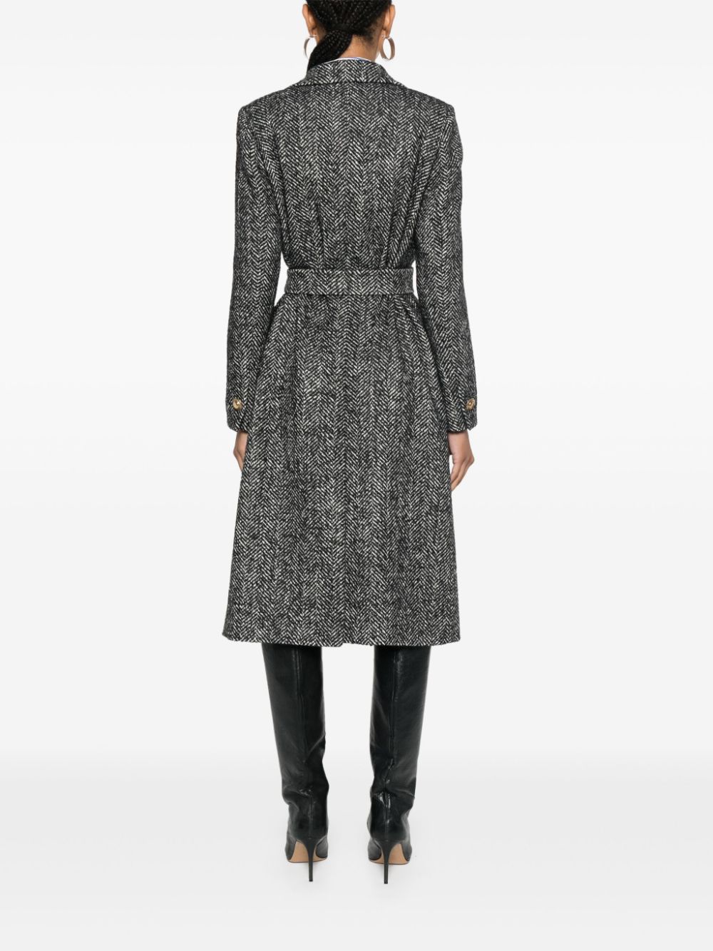 Tagliatore double-breasted herringbone coat Women