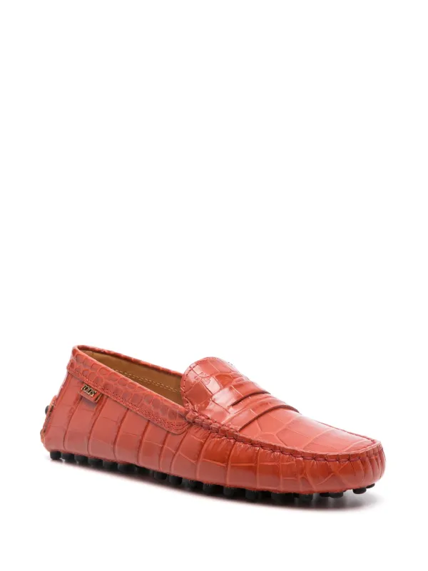 Tod's Gommino crocodile-effect Loafers Orange FARFETCH PH