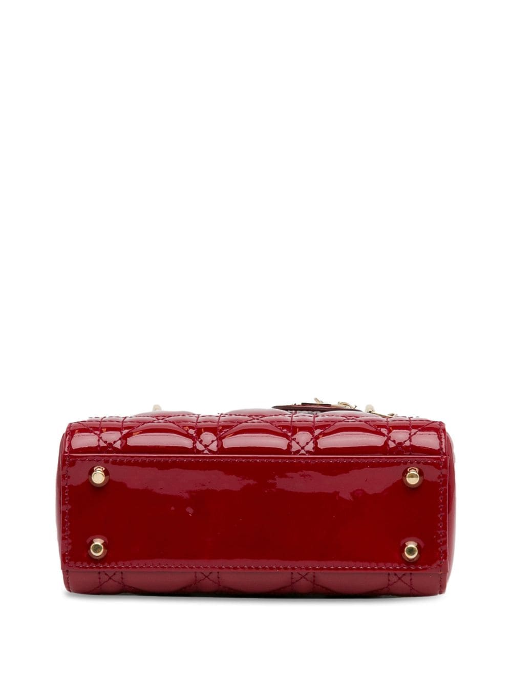 Pre-owned Dior Mini Patent Cannage Lady  斜挎包（2019年典藏款） In Red