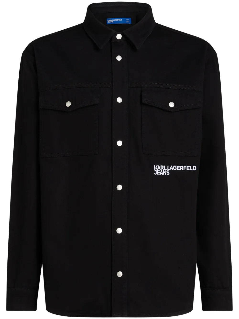 Karl Lagerfeld Jeans logo-embroidered shirt jacket | Black | Image 1