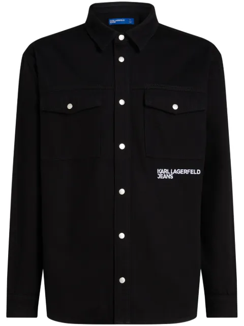 Karl Lagerfeld Jeans logo-embroidered shirt jacket 
