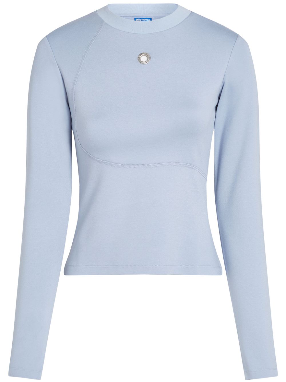 Karl Lagerfeld Jeans eyelet-detail T-shirt - Blue