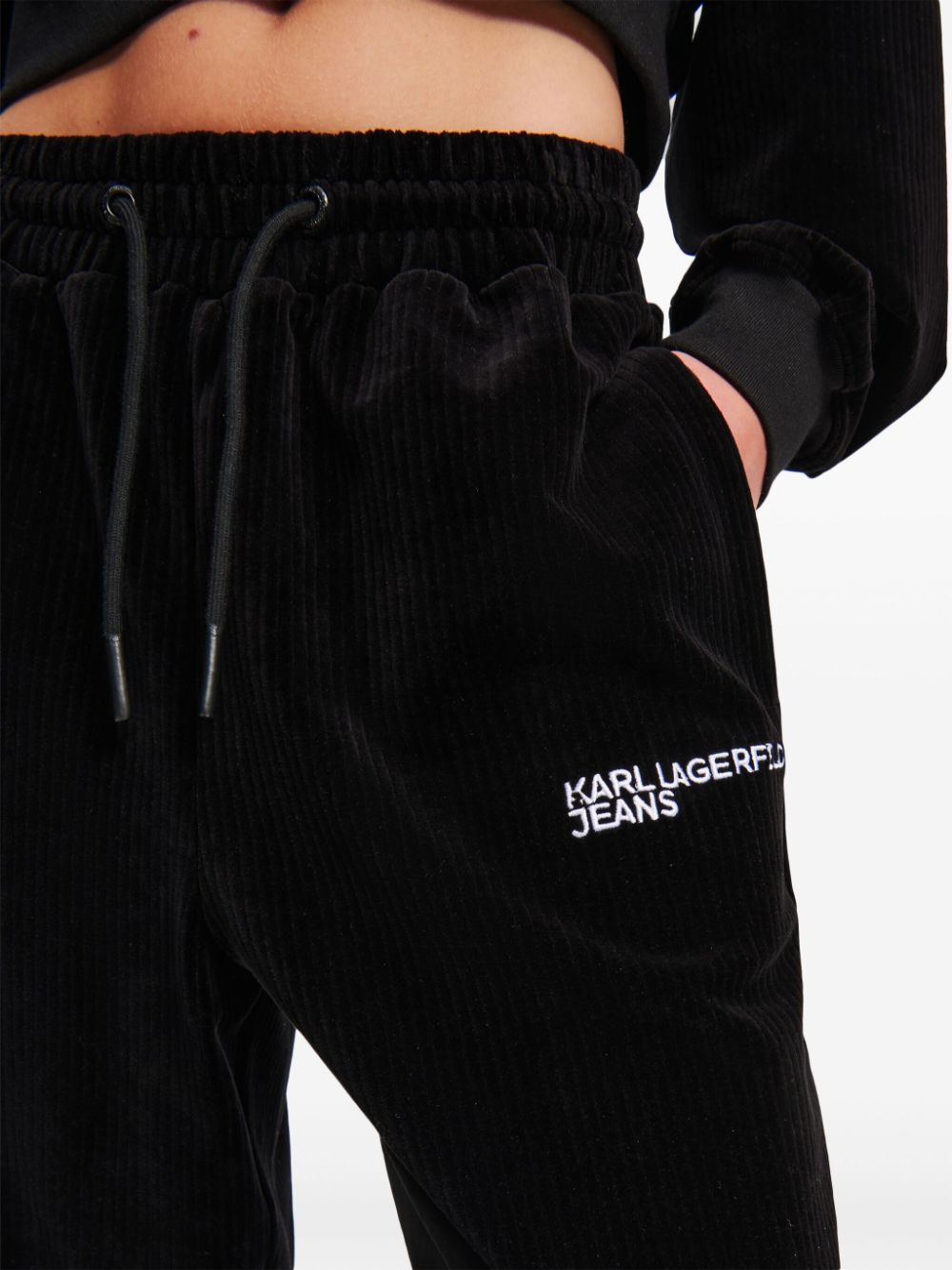 Shop Karl Lagerfeld Jeans Velvet Corduroy Track Pants In 101