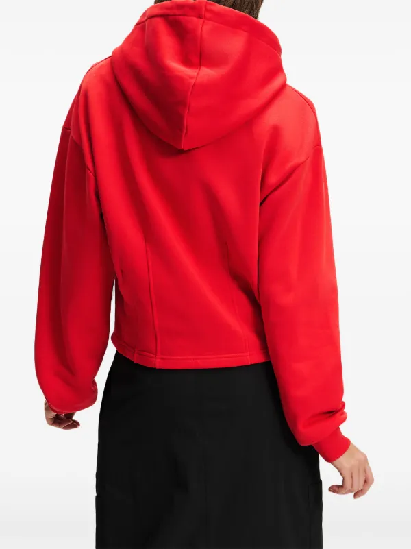 Karl Lagerfeld Jeans Pintuck Hoodie Red FARFETCH ID
