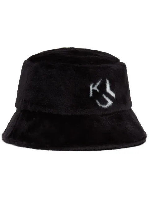 Karl Lagerfeld Jeans faux-fur bucket hat