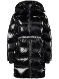 Karl Lagerfeld Jeans long belted puffer coat - Black