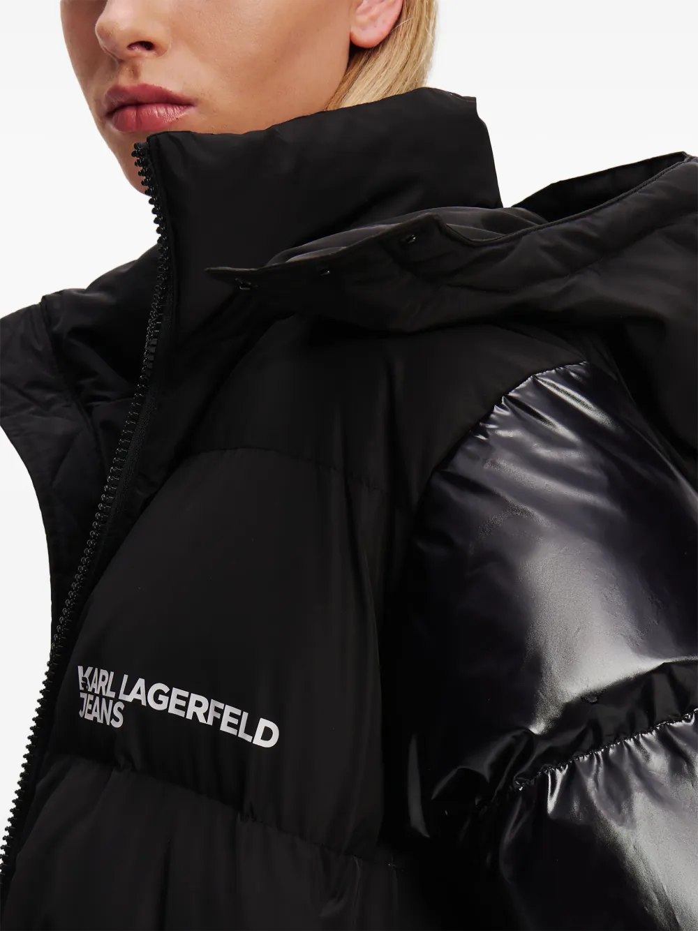 Karl Lagerfeld Jeans Donsjack met capuchon Zwart