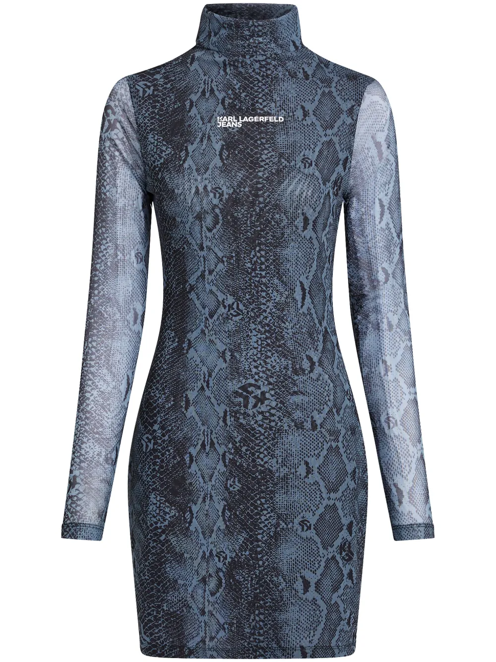 Karl Lagerfeld Jeans snake-print mesh dress | Blue | Image 1