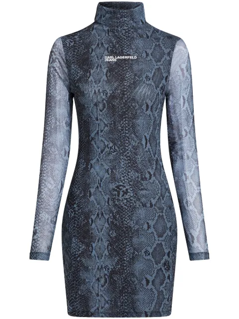Karl Lagerfeld Jeans snake-print mesh dress
