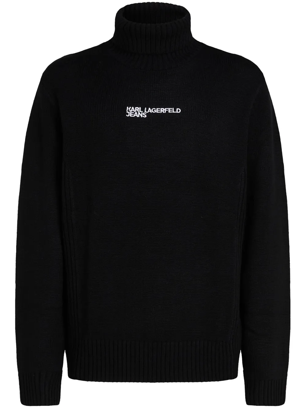 Karl Lagerfeld Jeans logo-embroidered turtleneck sweater | Black | Image 1