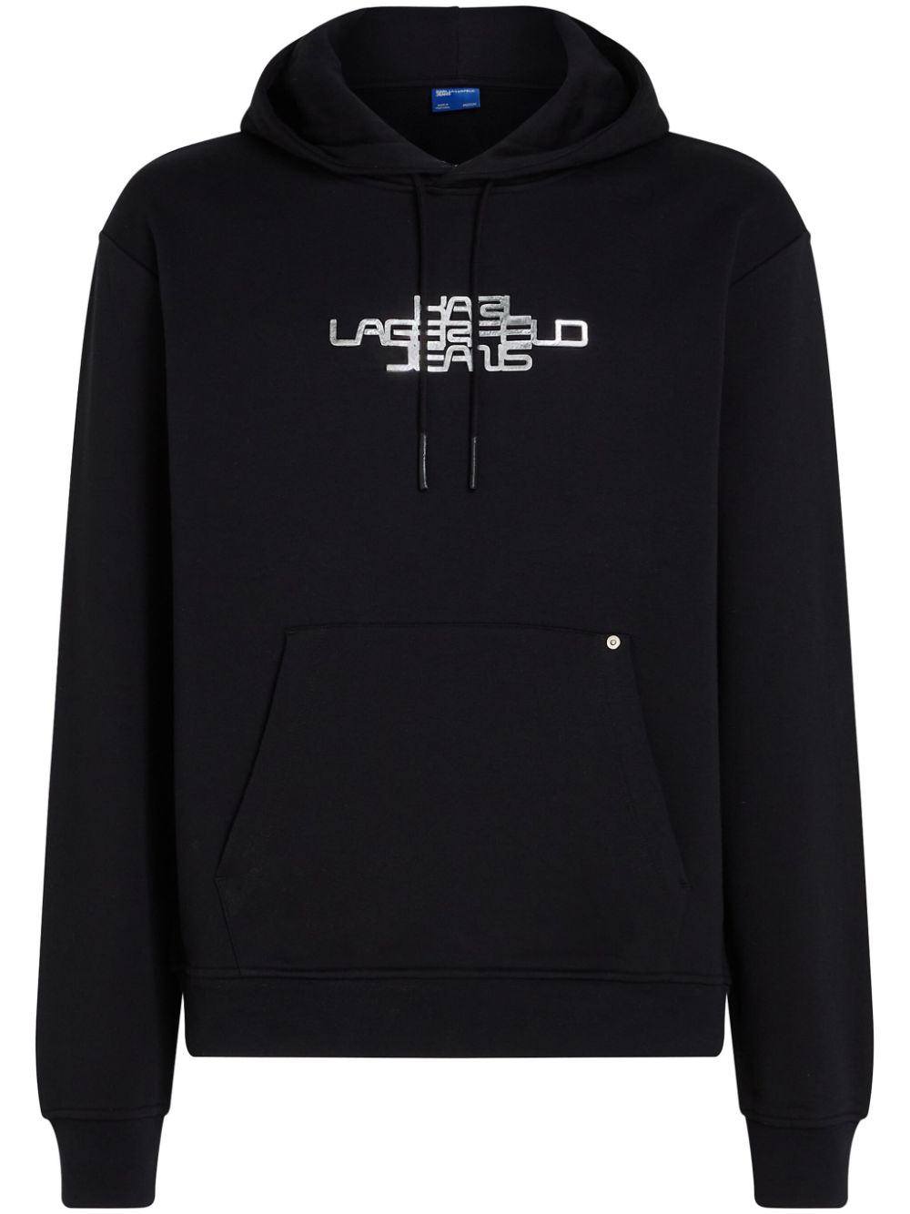 Karl Lagerfeld Jeans logo-print drawstring hoodie - Nero