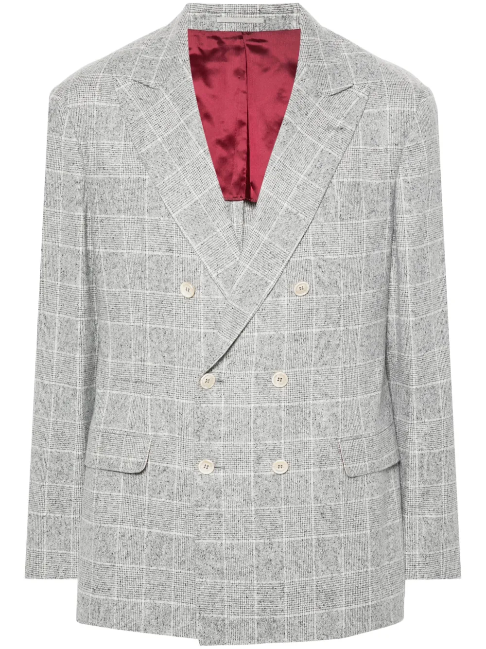 Brunello Cucinelli Geruite blazer Grijs