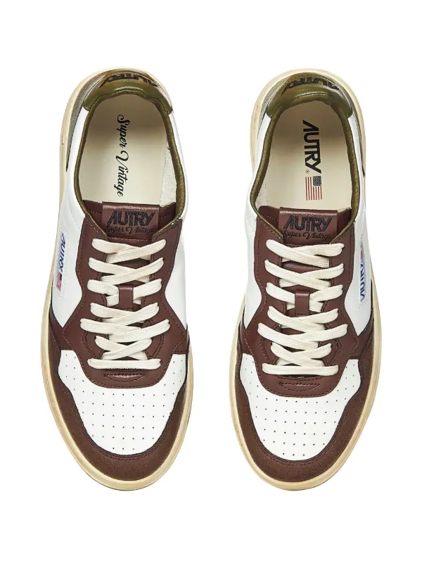 Autry Sup Vint Low Leather Sneakers | Brown | FARFETCH UK