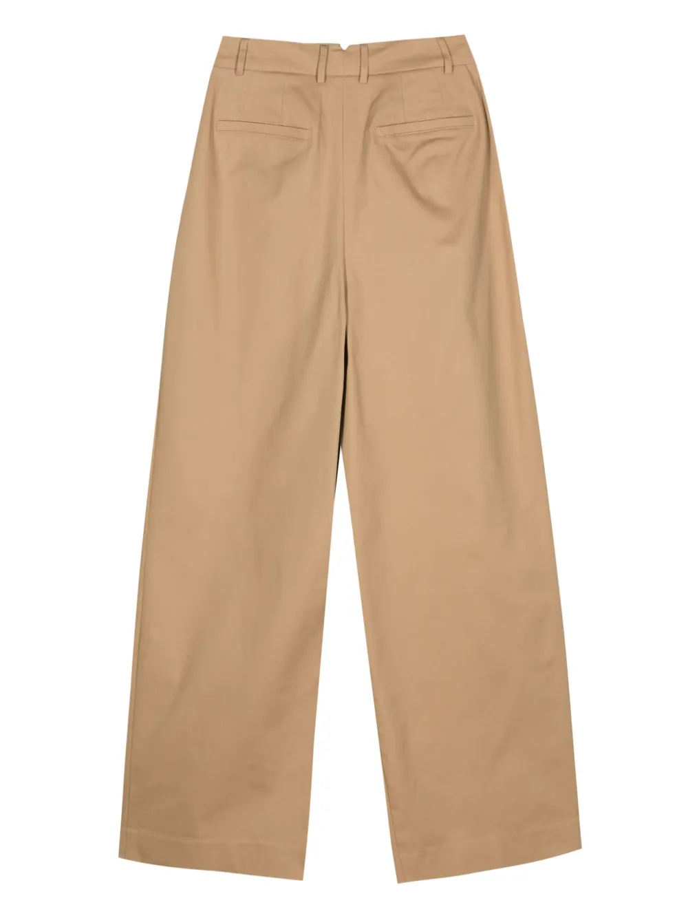 Essentiel Antwerp Furlong mid waist broek met wijde pijpen - Bruin
