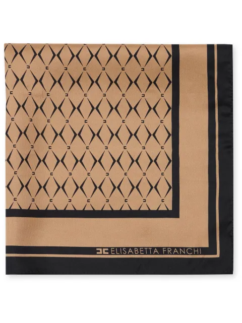 Elisabetta Franchi logo-print silk foulard scarf