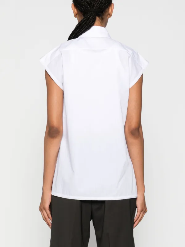 Victoria Beckham panel-detail Sleeveless Shirt | White