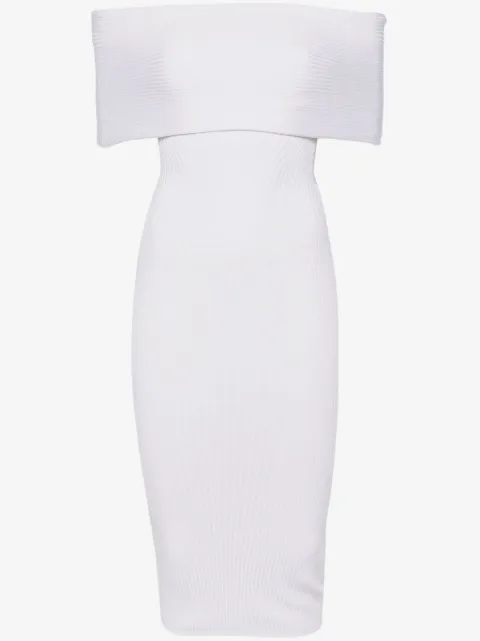 Mugler off-shoulder knit dress