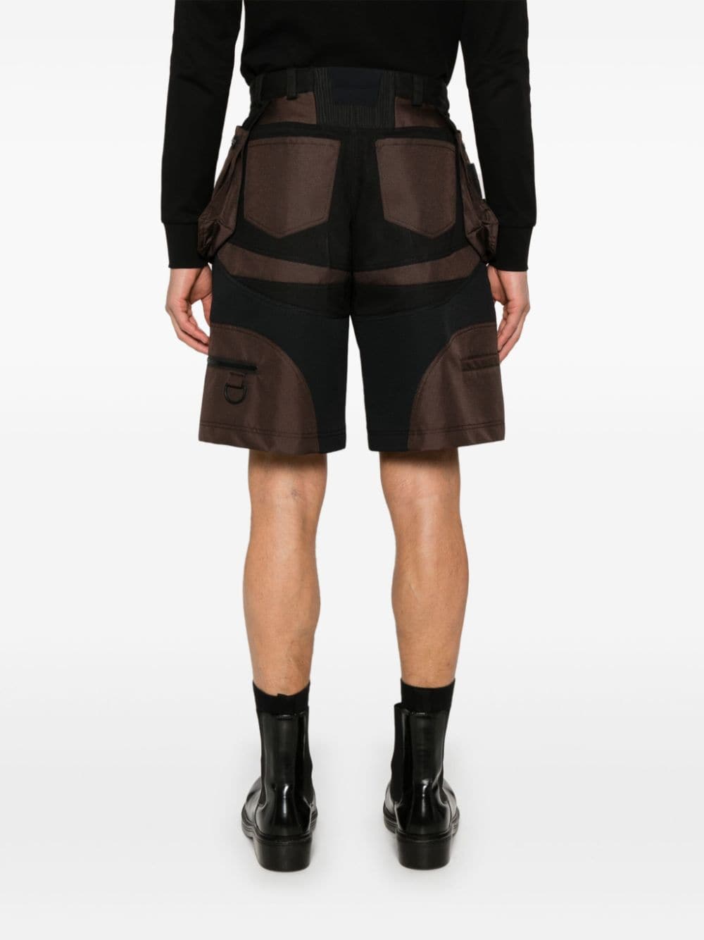 Shop Mugler Panelled-design Cargo Shorts In 黑色