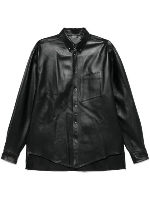 Mugler piercing-detail leather shirt