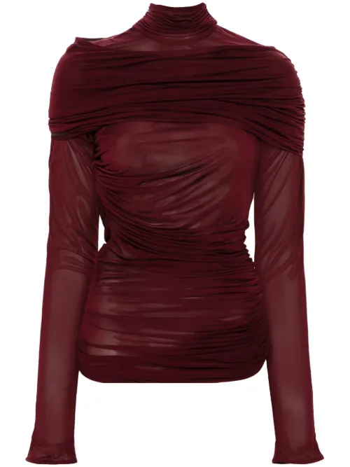 Mugler haut à fronces - Rouge - Mugler - Modalova