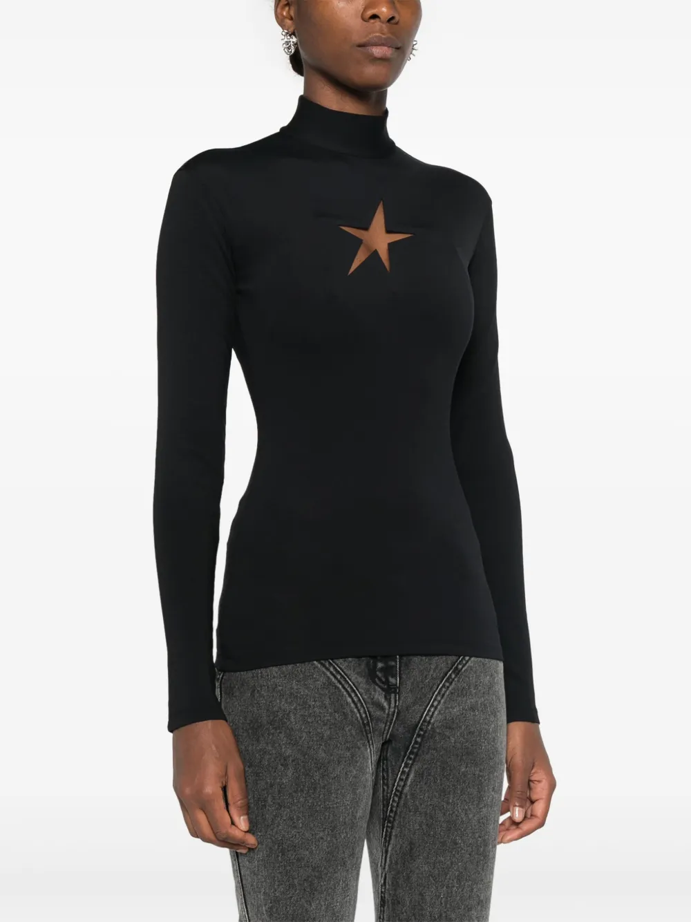 Mugler Top met ster Zwart