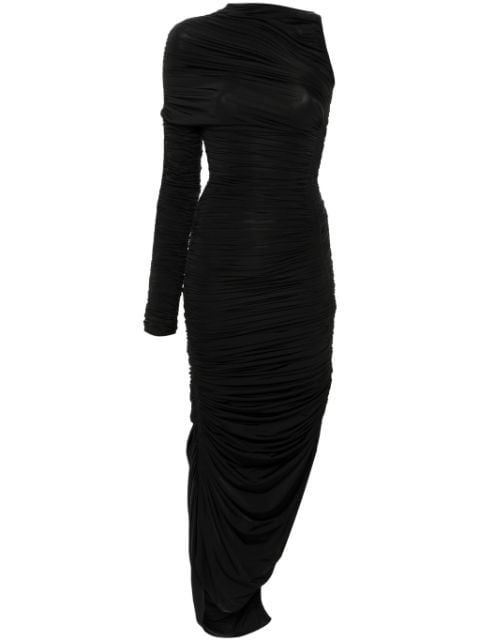 Mugler  ruched asymmetrical dress