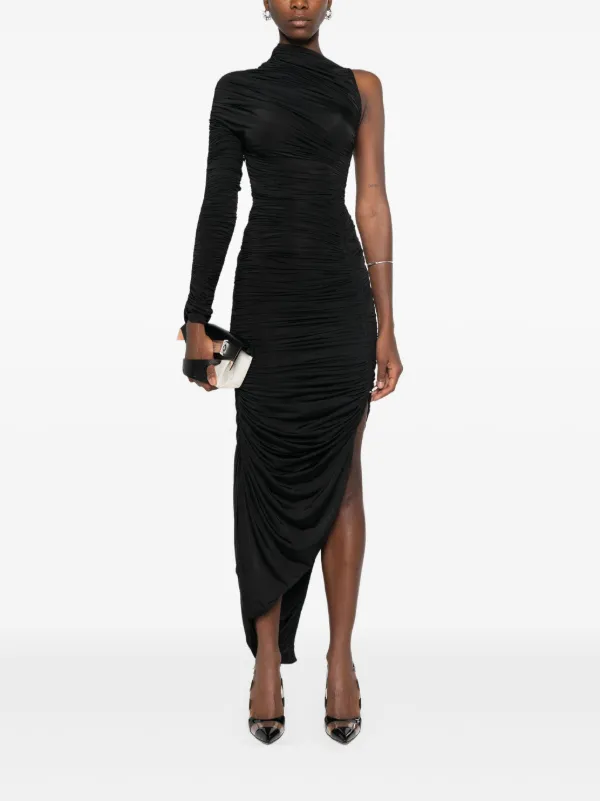 ワンピース MUGLER DRESS (RO1616242) floral print asymmetrical pierced ruched dress | MUGLER