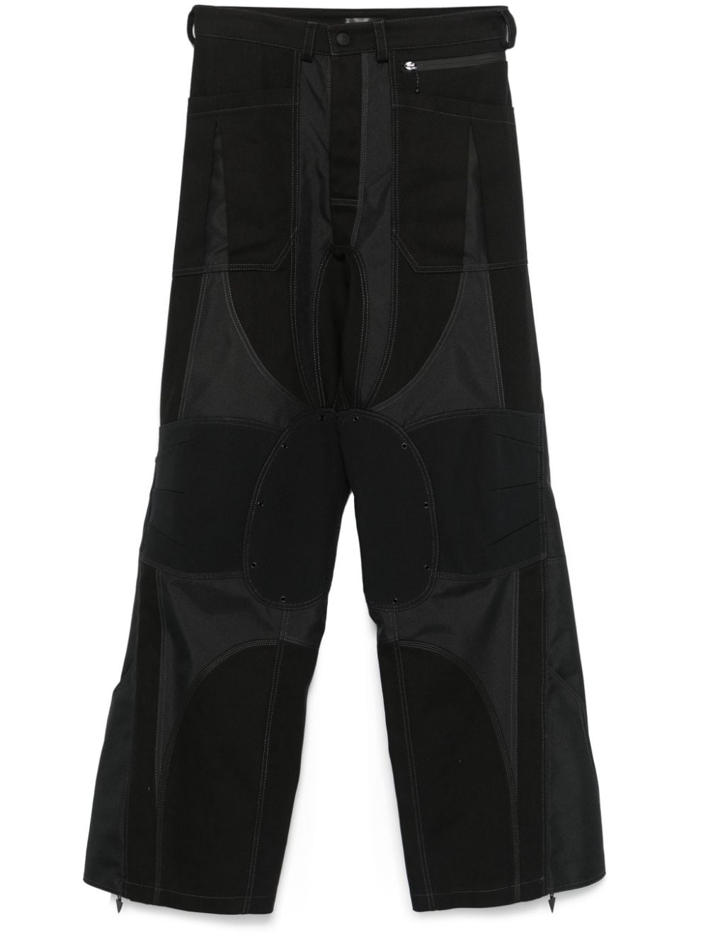 Shop Mugler Panelled-design Cargo Pants In 黑色