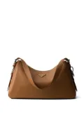 Prada large triangle-logo shoulder bag - Brown