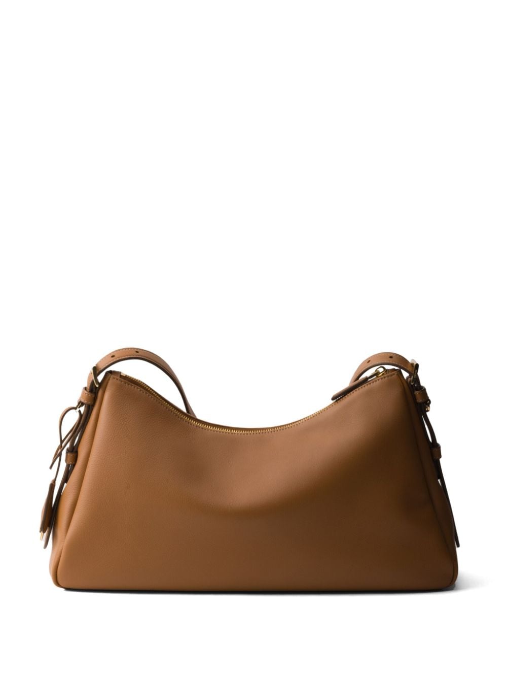 Shop Prada Large Triangle-logo Shoulder Bag In Brown