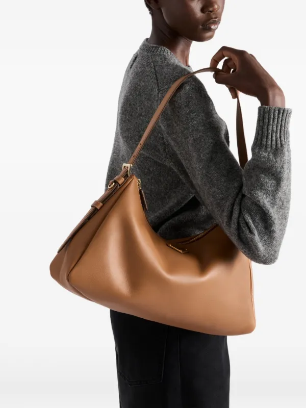 Prada Large Aimée Shoulder Bag | Brown | FARFETCH