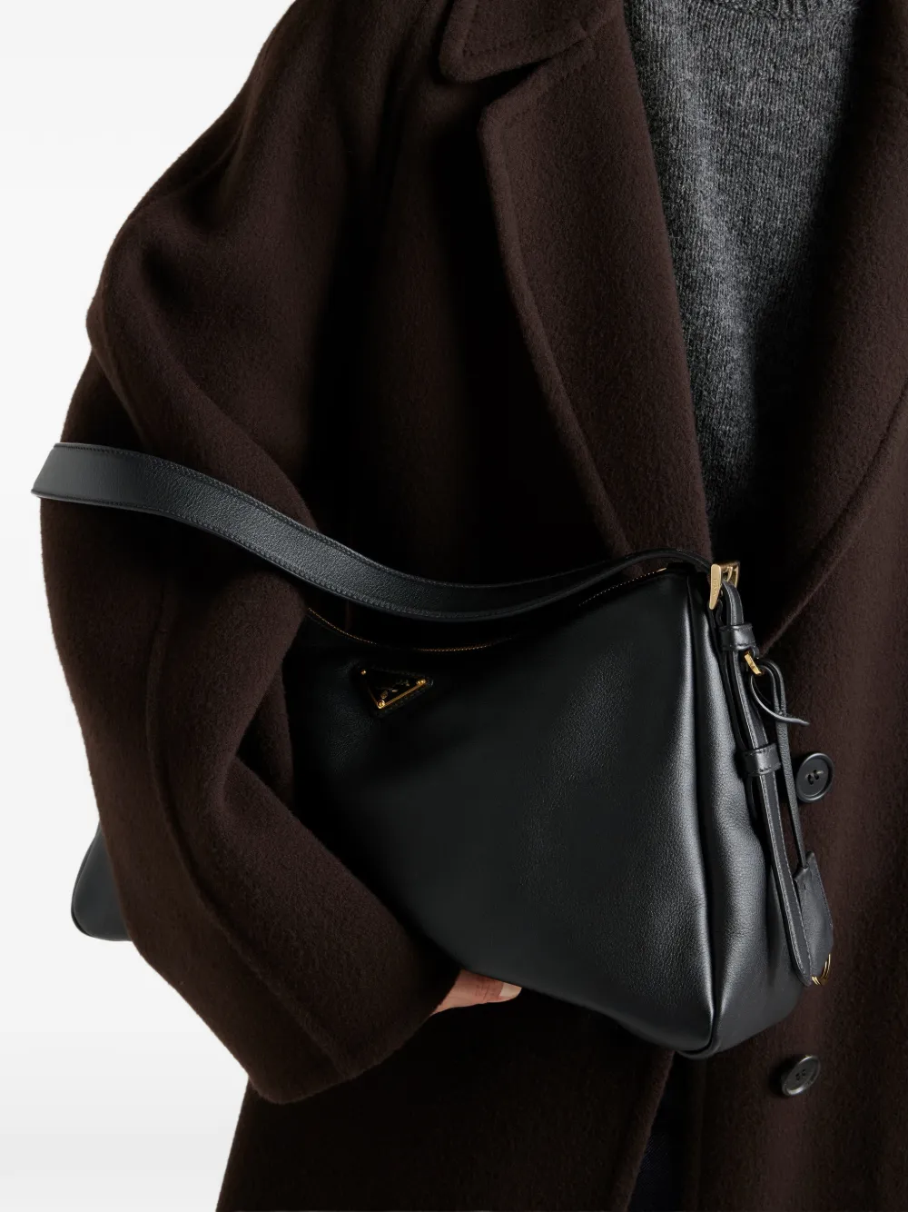 バッグ 97aw PRADA llic shoulder bag Prada Large Aimée Shoulder Bag | Black | FARFETCH