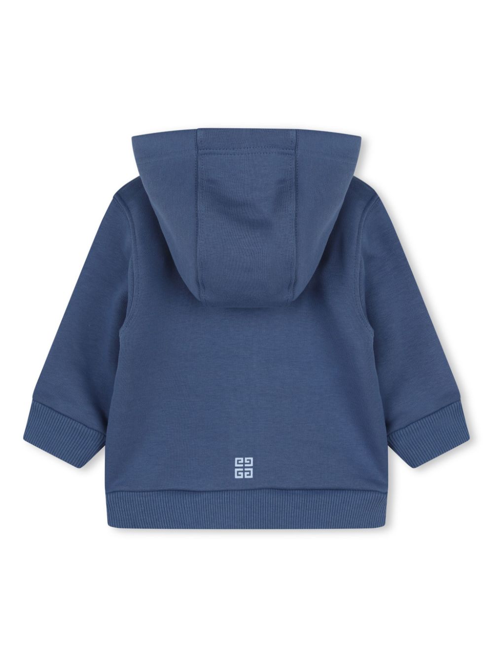 Shop Givenchy Logo-print Zip-up Hoodie In Blue