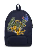 Kenzo Kids Rucksack logo-embroidered backpack - Blue