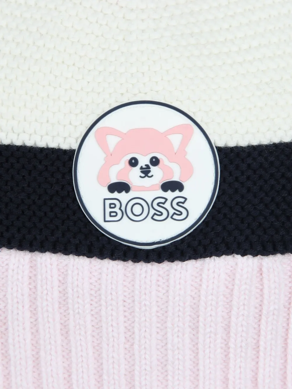 BOSS Kidswear Katoenen muts met pompon Roze