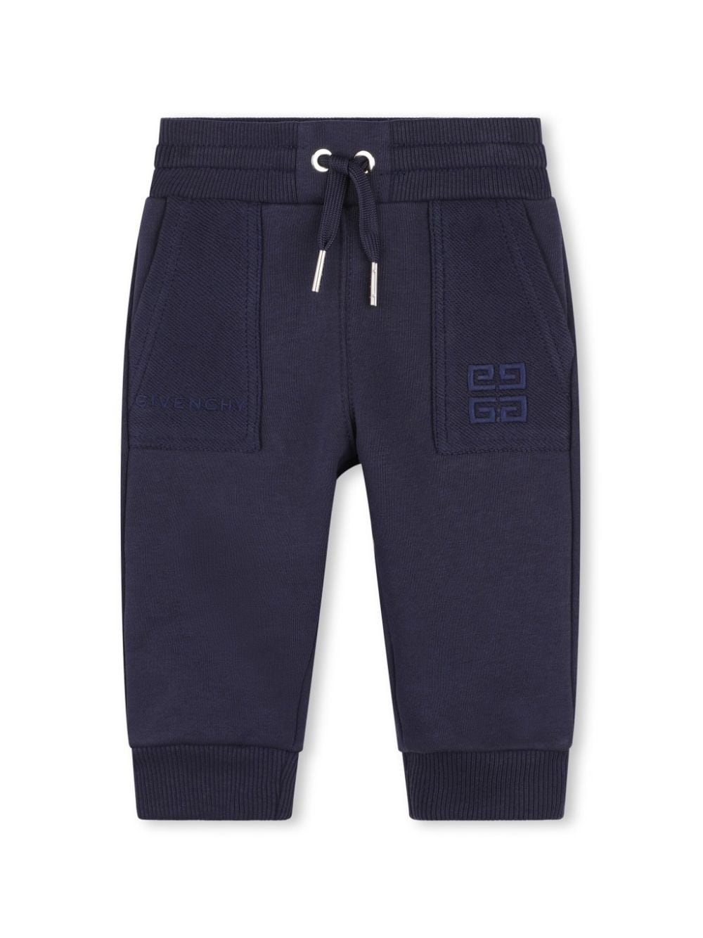 Givenchy Babies' 4g-embroidered Drawstring-waist Track Trousers In Blue