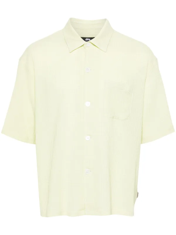 Stüssy Flat Bottom Crinkled Shirt | Green | FARFETCH