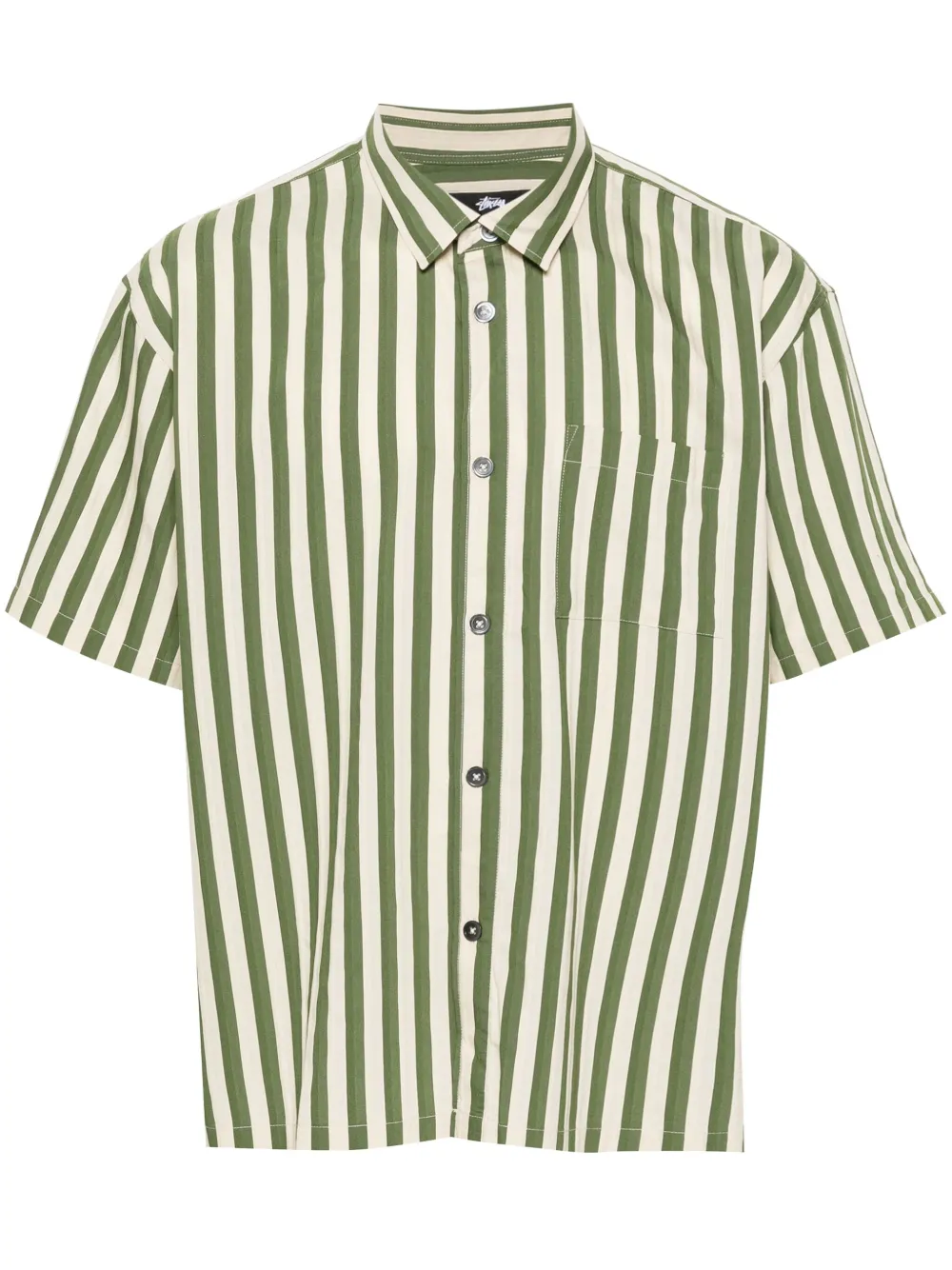 Stüssy Flat Bottom Stripe overhemd Groen