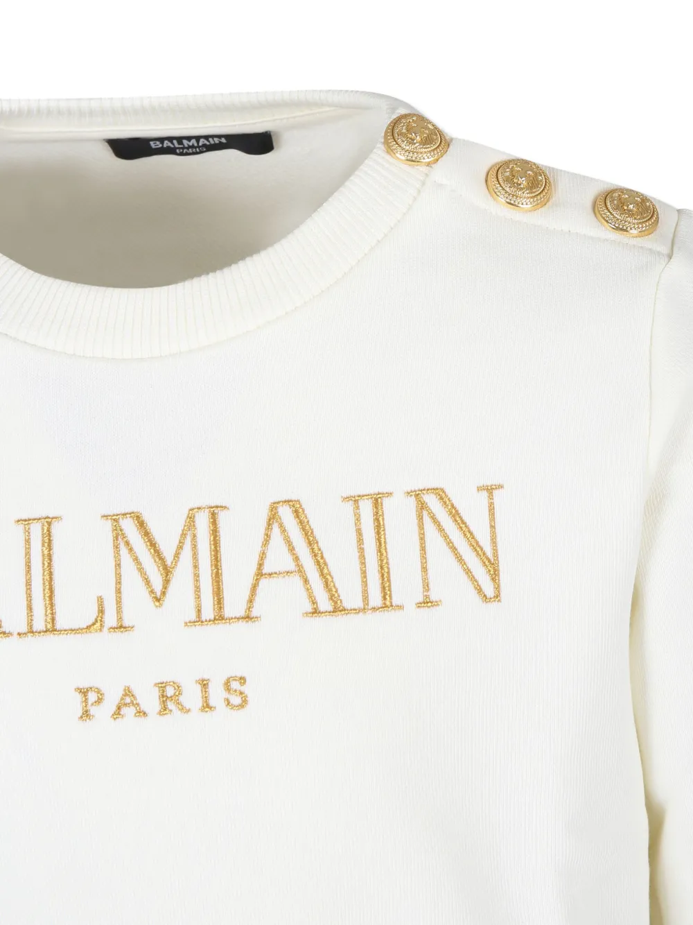 Balmain Kids Sweater met geborduurd logo Wit