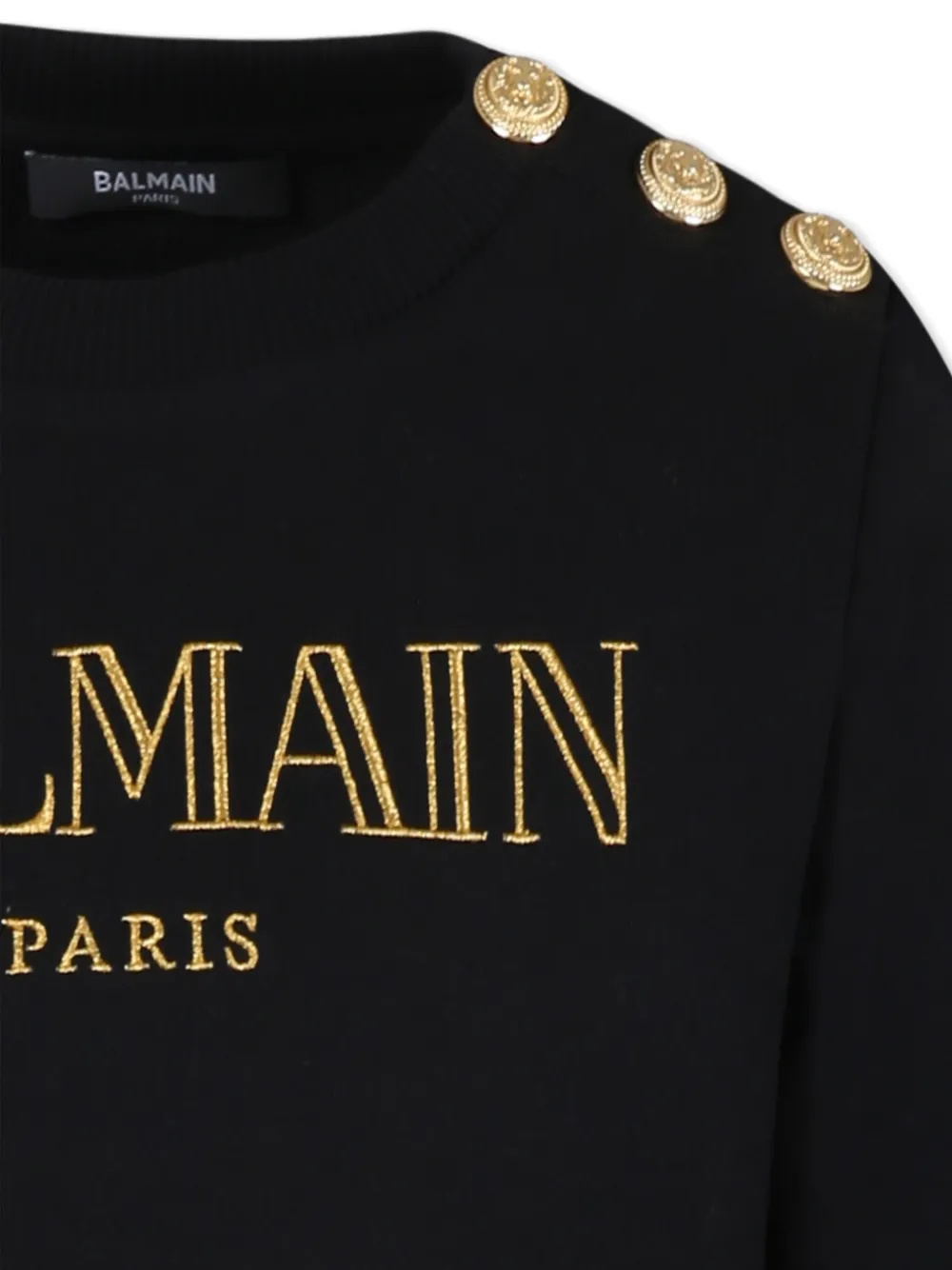 Balmain Kids Sweater met geborduurd logo Zwart