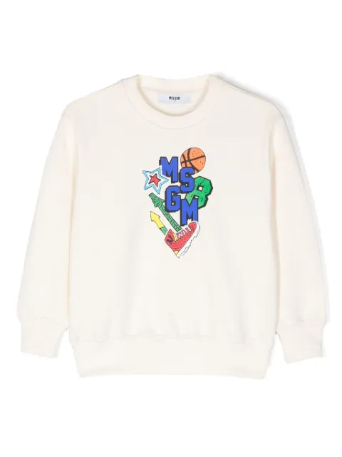 MSGM Kids logo-print cotton sweatshirt