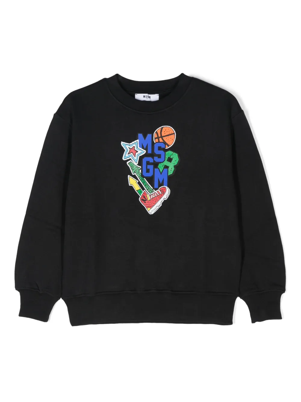 MSGM Kids sudadera con logo estampado | negro | Image 1