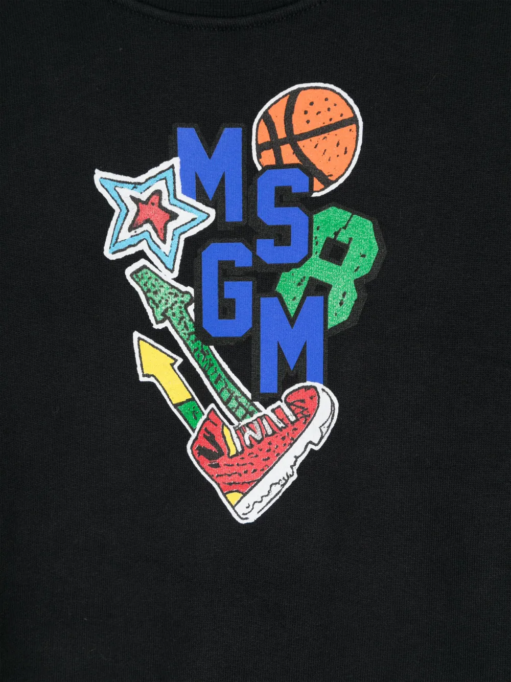 MSGM Kids Katoenen sweater met logoprint Zwart