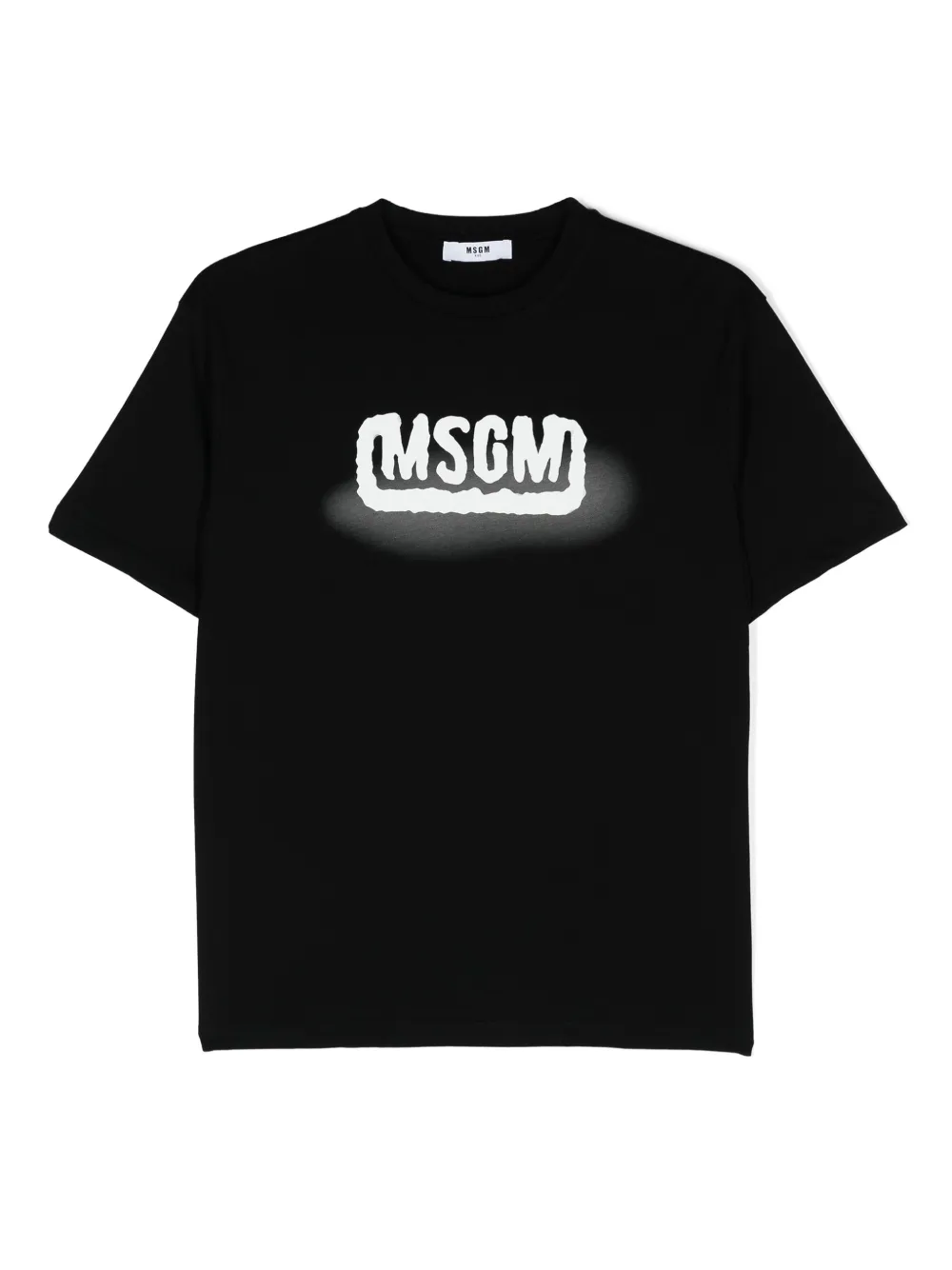 Msgm Kids' Logo-print Cotton T-shirt In Black