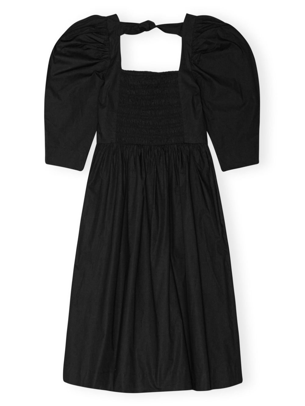 GANNI ruched ribbon-back dress Women