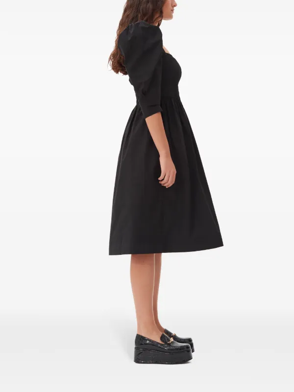 GANNI シャーリング ドレス | ブラック | FARFETCH JP
