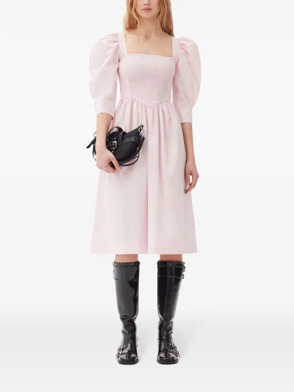 open lace back dress Washed Stretch Cotton Mini Bow Dress main image 1