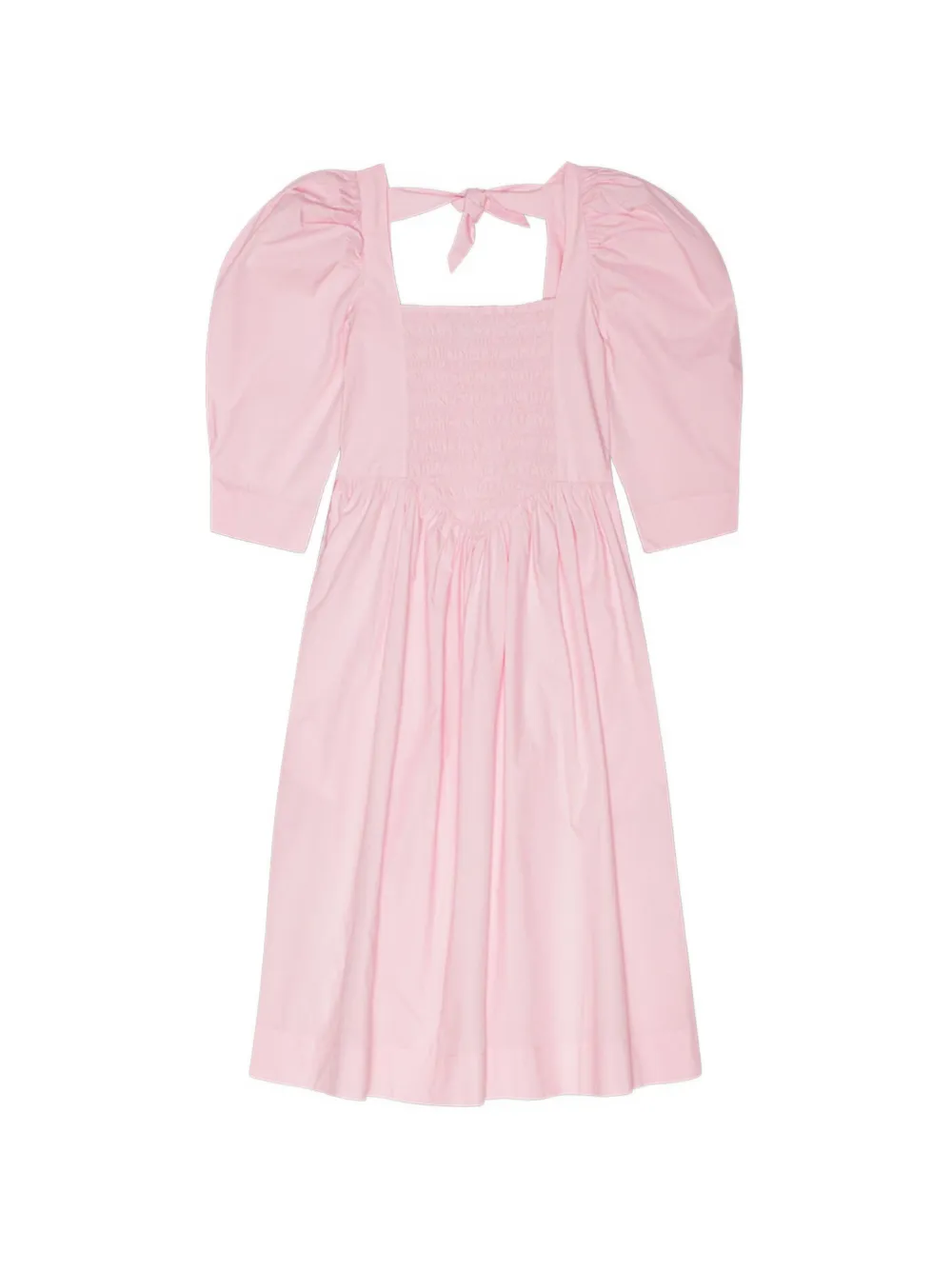 GANNI Jurk met ruches en lint Roze